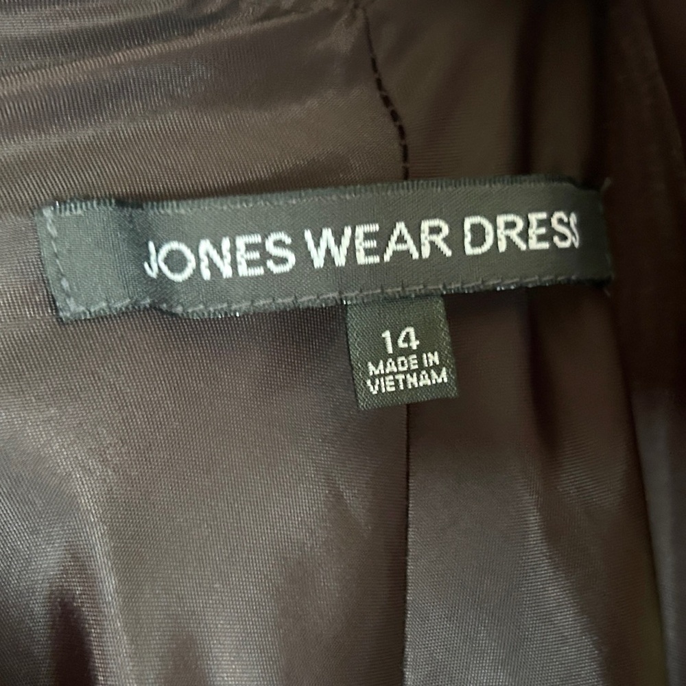 NWT JONES WEAR Babydoll Brown Chiffon Midi Dress Cocktail Fairy Y2K Formal Sz 14 - Picture 13 of 15